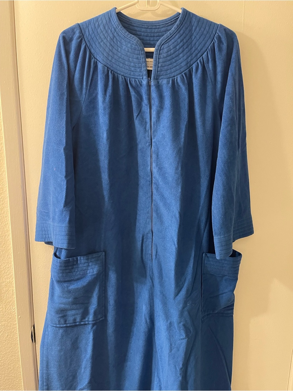 jcpenney Blue Quilted Robe with Ribbed Texture - Picture 3 of 5